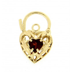 Medium Filigree Padlock with a Garnet Y/G